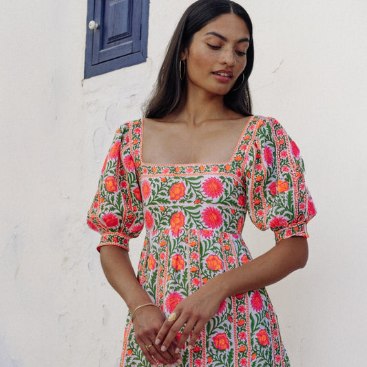 - Elizabeth Dress - Neon Border