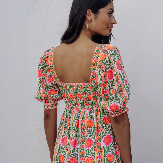 - Elizabeth Dress - Neon Border