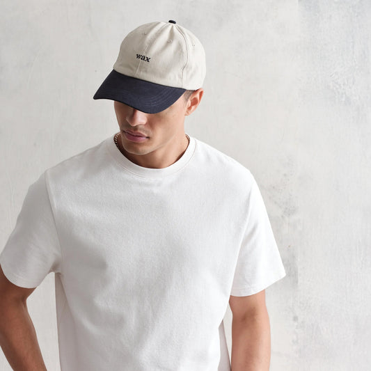- Spencer Cotton Sports Cap - Ecru/Navy