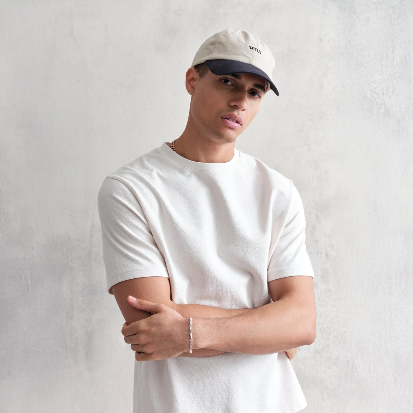 - Spencer Cotton Sports Cap - Ecru/Navy