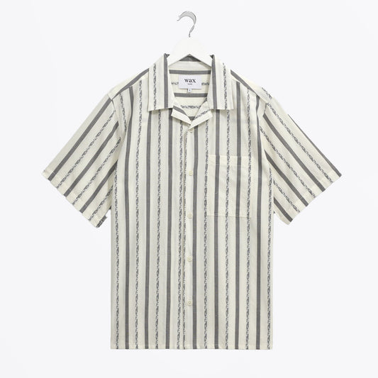 - Didicot Fleck Stripe Short Sleeve Shirt - Ecru