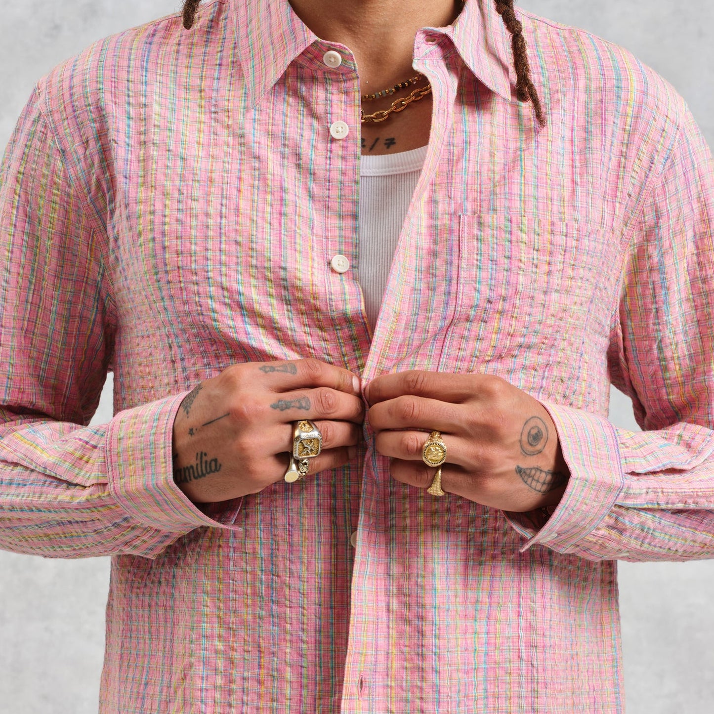 - Rove Check Organic Cotton Shirt - Pink