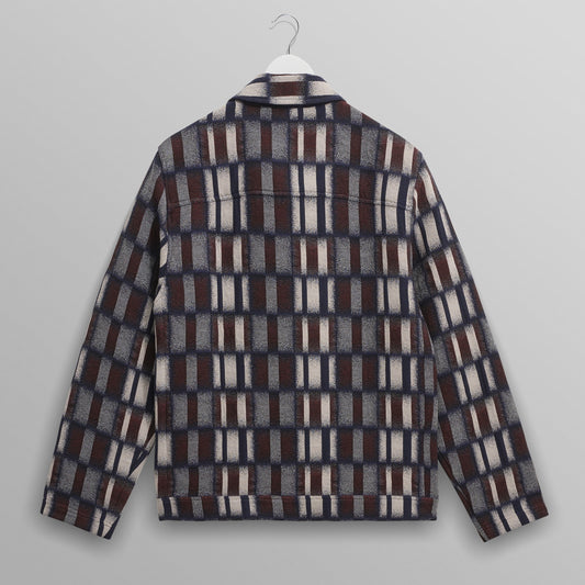 - Iggy Blurred Grid Jacket - Navy/Red