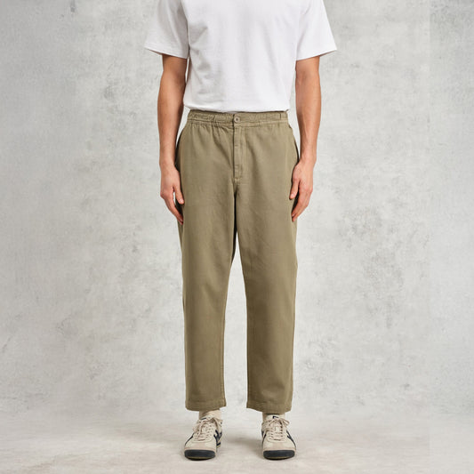 Kurt Organic Cotton Twill Trousers - Light Khaki