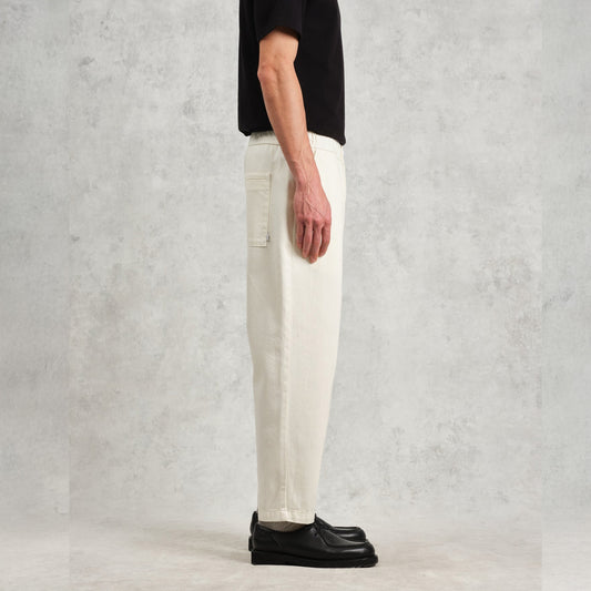 - Kurt Organic Cotton Twill Trousers - Off-White