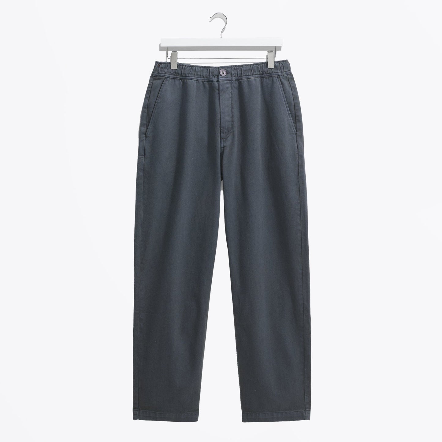 Kurt Organic Cotton Twill Trousers - Petrol Blue