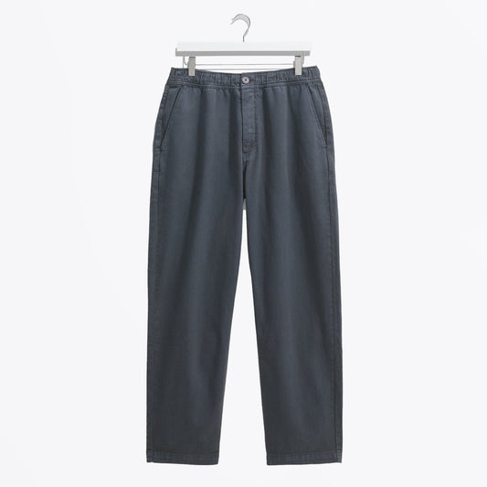 Kurt Organic Cotton Twill Trousers - Petrol Blue