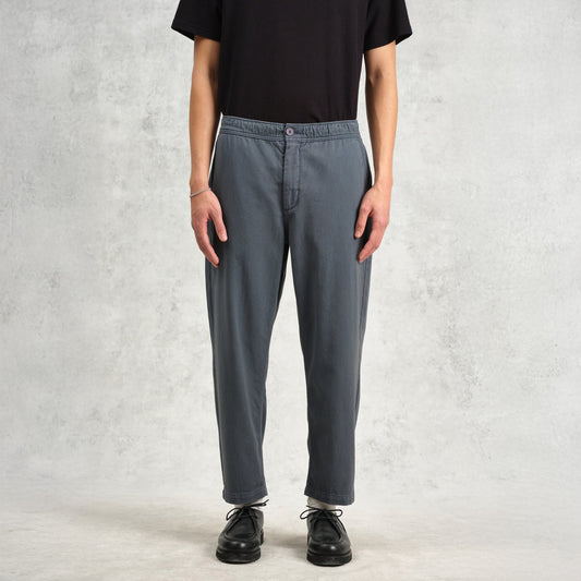 Kurt Organic Cotton Twill Trousers - Petrol Blue