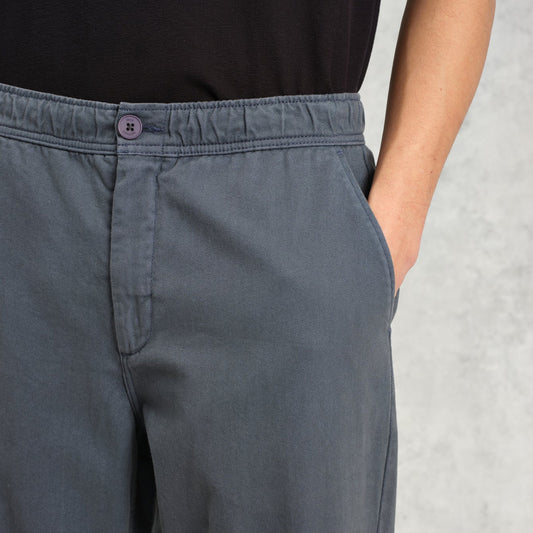 Kurt Organic Cotton Twill Trousers - Petrol Blue