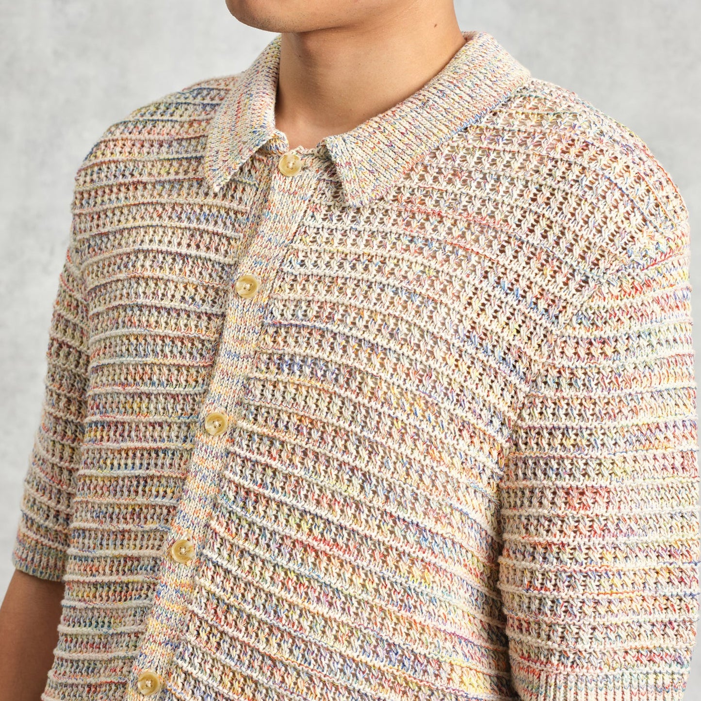 - Tellaro Rainbow Twist Cotton Polo - Multi