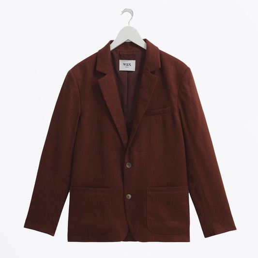 - Fintry Linen Blazer - Merlot