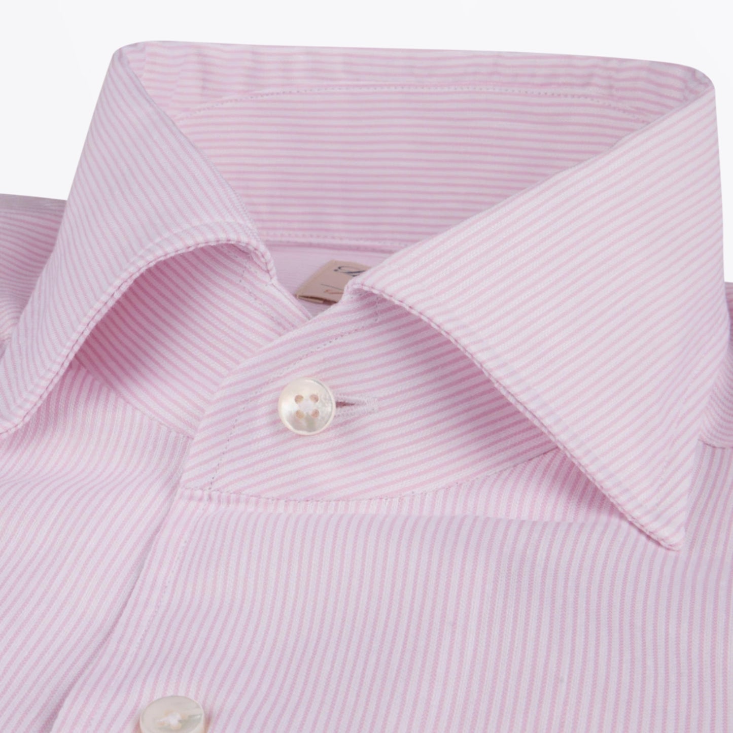Fitted Body Cotton/Linen Shirt - Light Pink Stripe