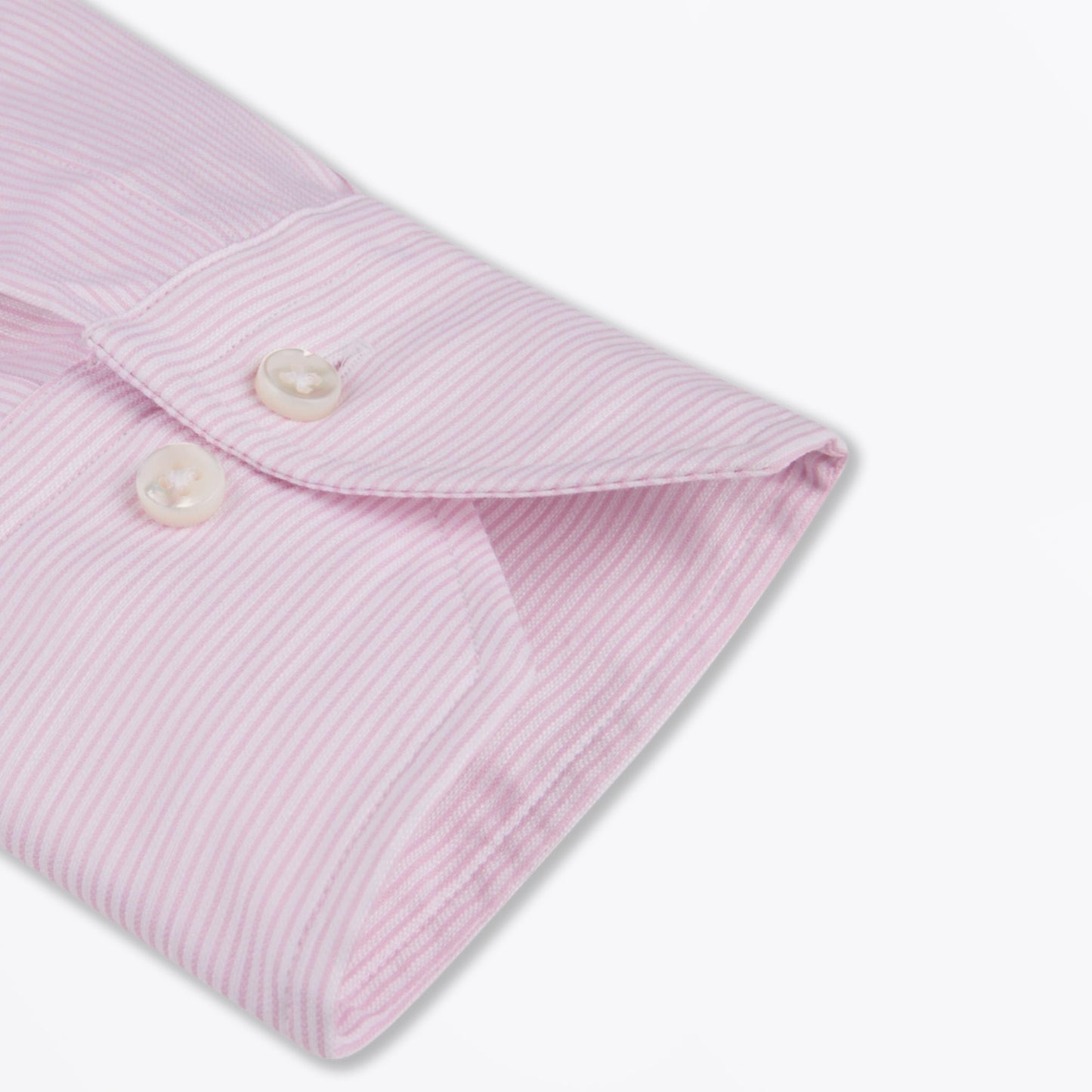 Fitted Body Cotton/Linen Shirt - Light Pink Stripe