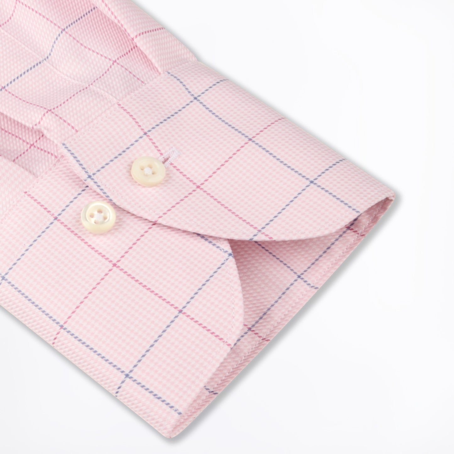 Fitted Body Twill Shirt - Pink Check