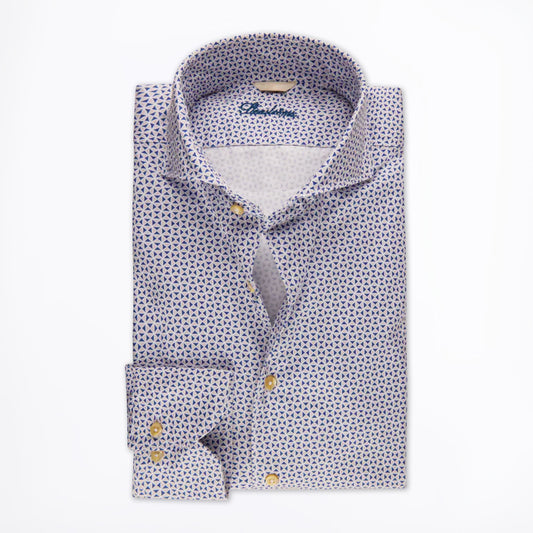 - Fitted Body Shirt - Blue Pattern