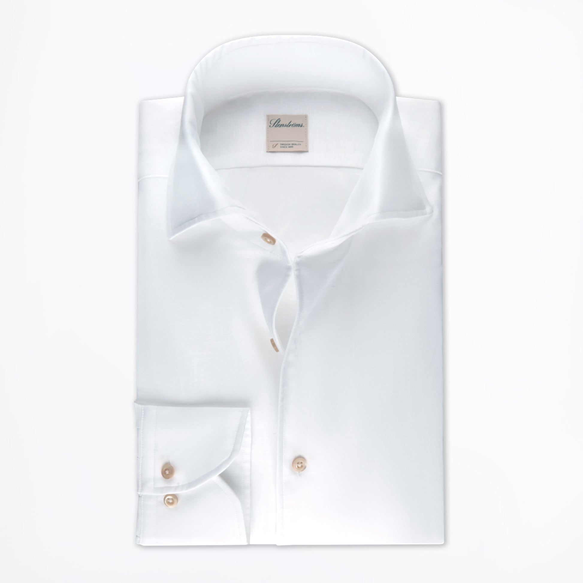 Stenstroms Fitted Body Cotton/Twill Shirt - White