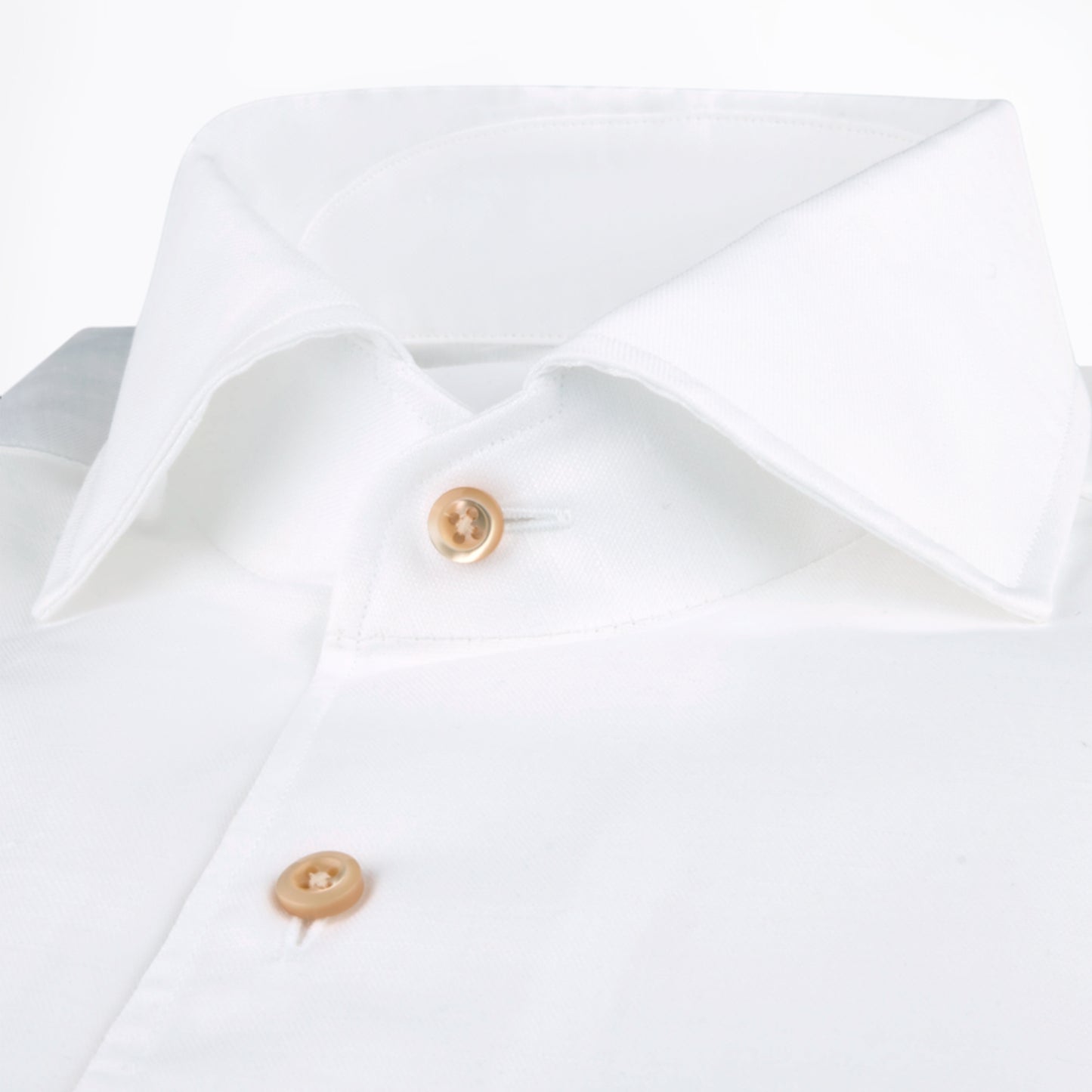 Fitted Body Cotton/Twill Shirt - White