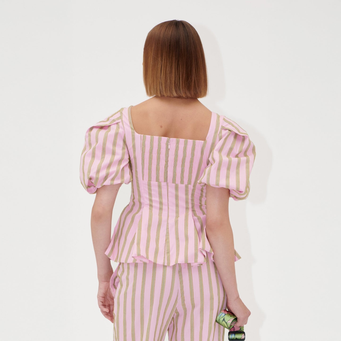 - Blouson Sleeve Top - Wallpaper Stripes