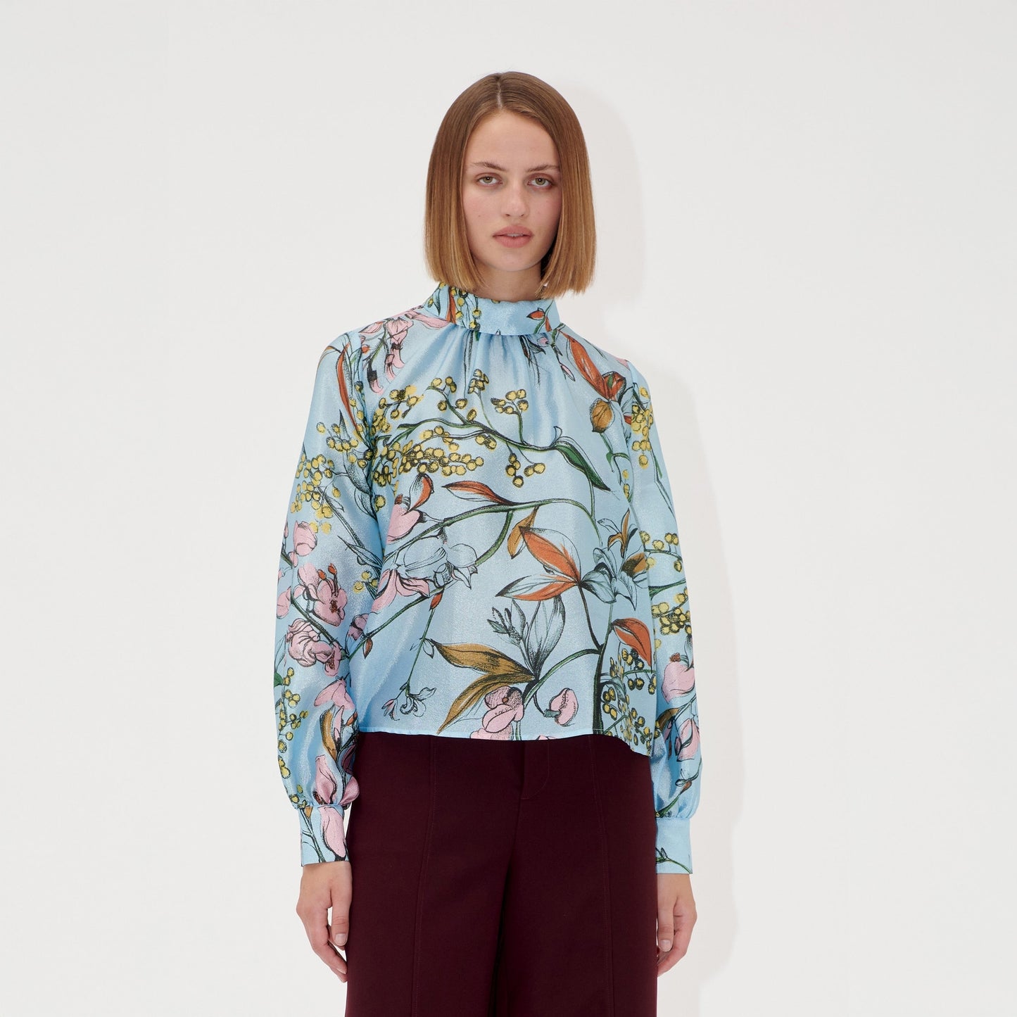 Gathered Long Sleeve Top - Spring Mimosa