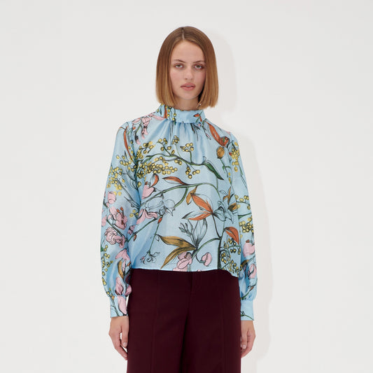 Gathered Long Sleeve Top - Spring Mimosa