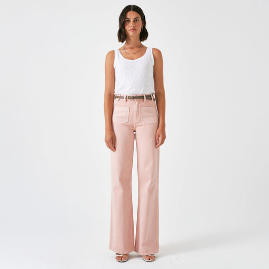 - Mabel Patch Pocket Jeans - Peony Pink