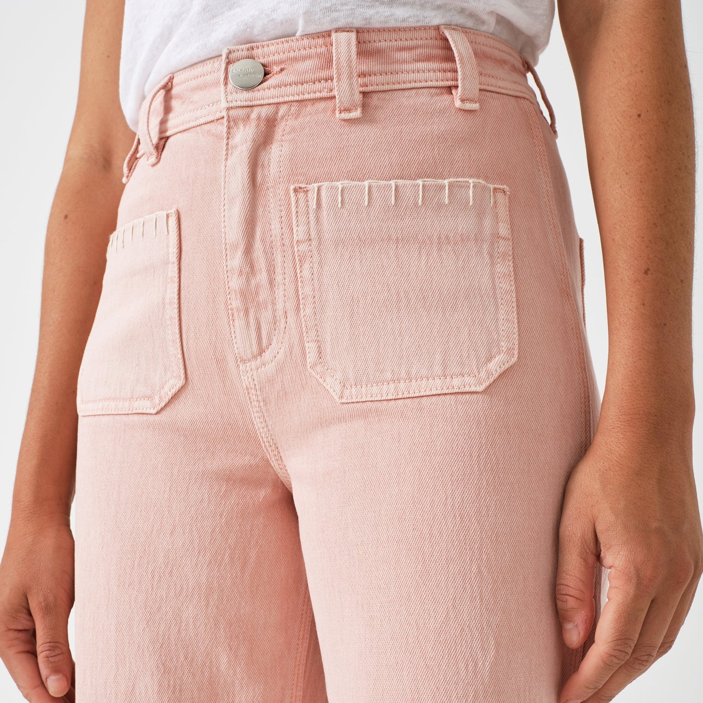 - Mabel Patch Pocket Jeans - Peony Pink