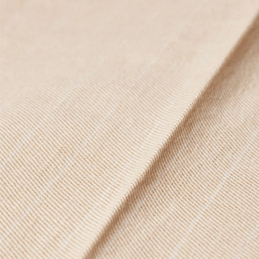 - Wide Leg Pinstripe Trousers - Sand