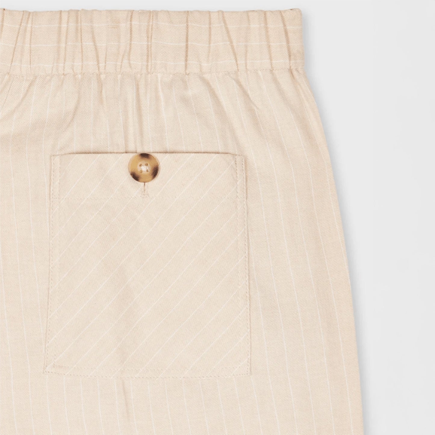 - Wide Leg Pinstripe Trousers - Sand