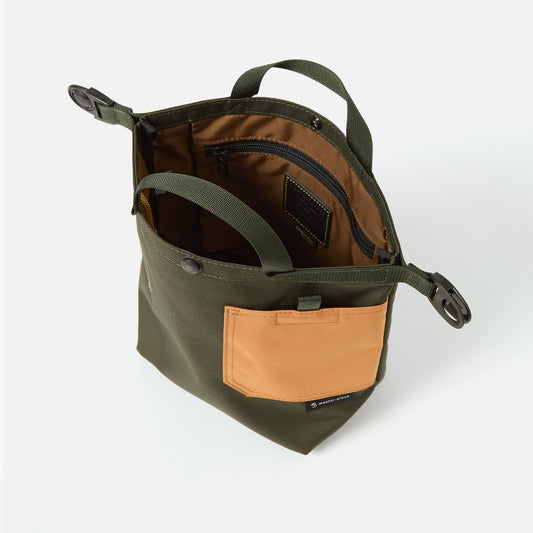 x Masterpiece Small Tote Bag Recycled Tech Canvas - Olive
