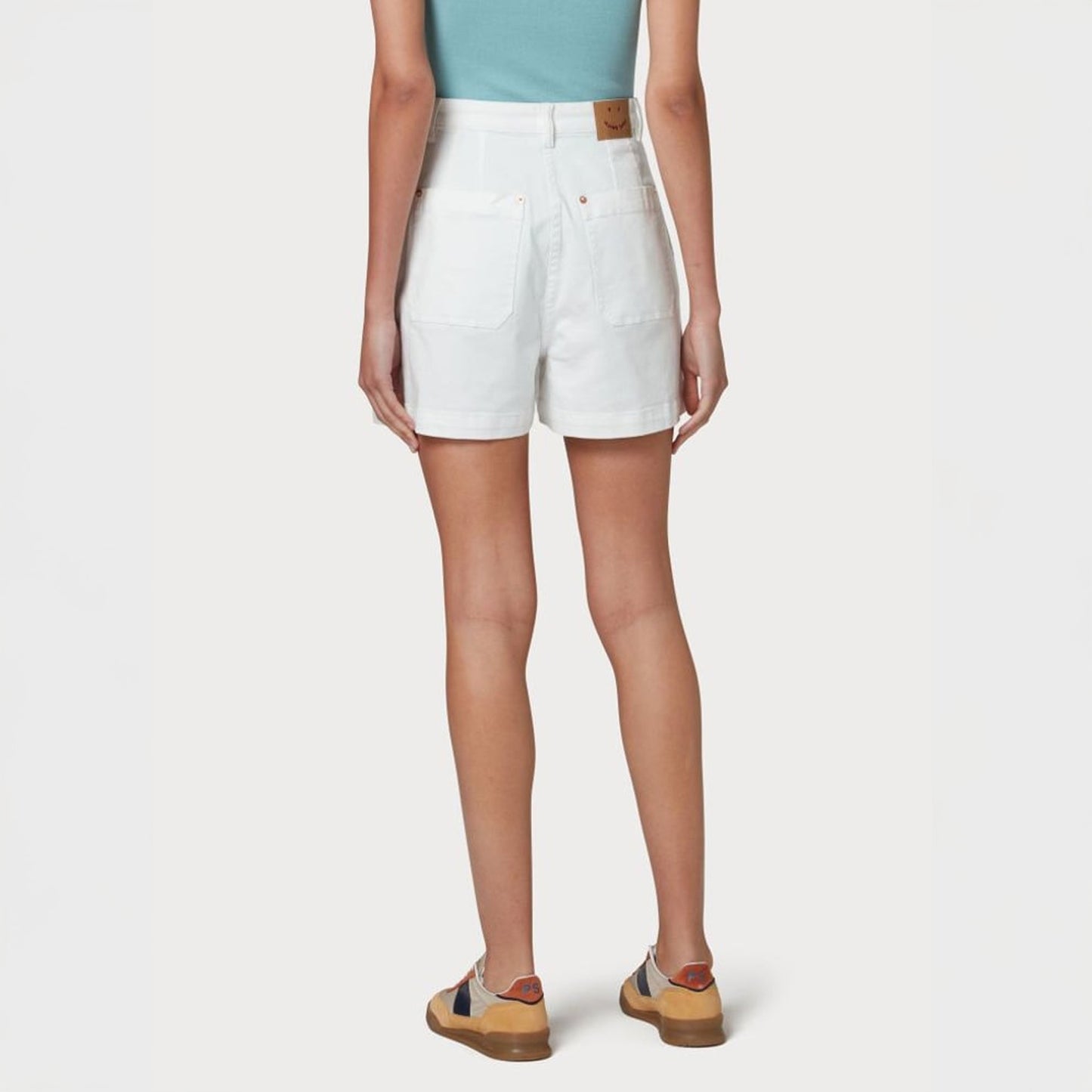 - Stretch Cotton Shorts - White