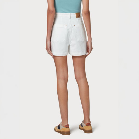- Stretch Cotton Shorts - White
