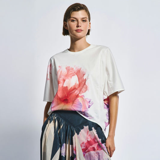 - Evocative Artist Floral Top - White