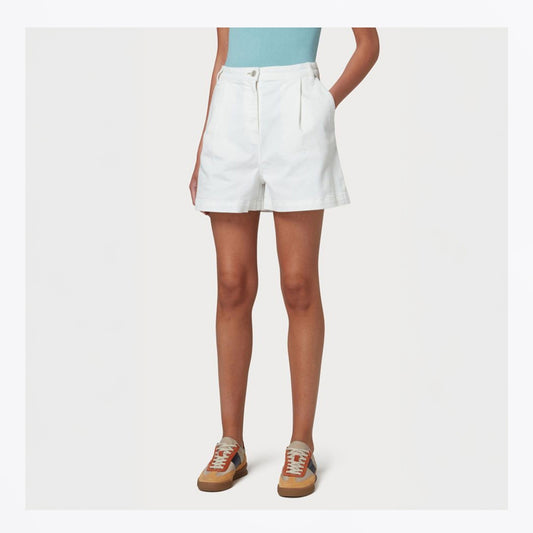 - Stretch Cotton Shorts - White