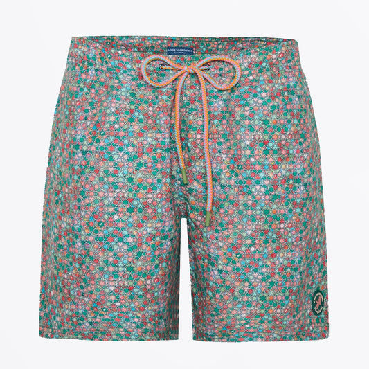 - Star Tiles Swim Shorts - Green