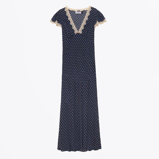- Clarice Dress - Navy Polka Dot