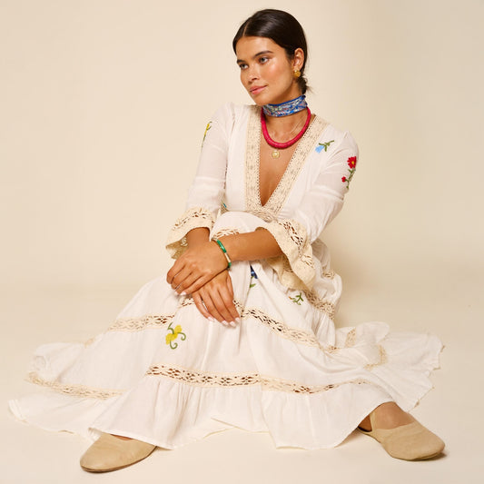 - Regine Dress - Ombre Floral Embroidery