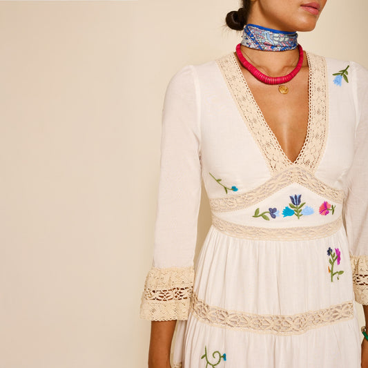 - Regine Dress - Ombre Floral Embroidery