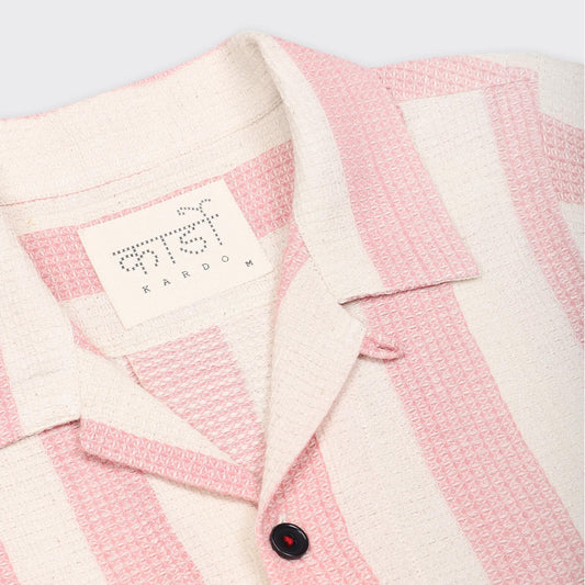 - Yusuke Handwoven Stripe Shirt - Pink