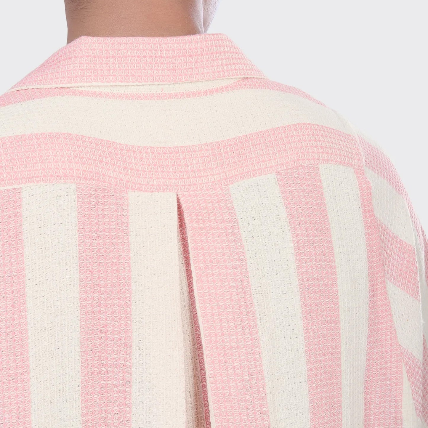 - Yusuke Handwoven Stripe Shirt - Pink