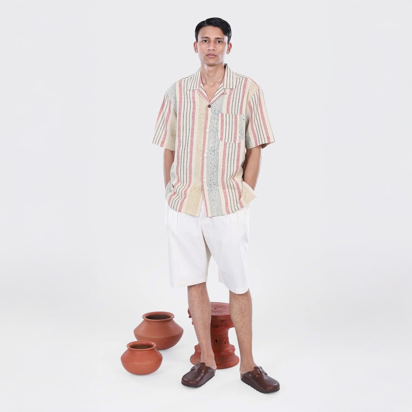 - Ayo Handloom Block Print Short Sleeve Shirt