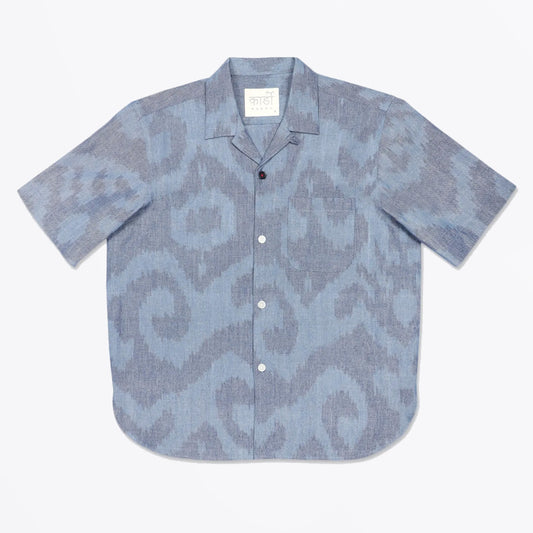 - Ronen Ikat Short Sleeve Shirt - Blue