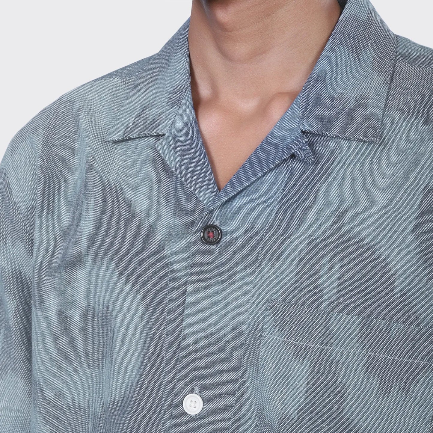 - Ronen Ikat Short Sleeve Shirt - Blue