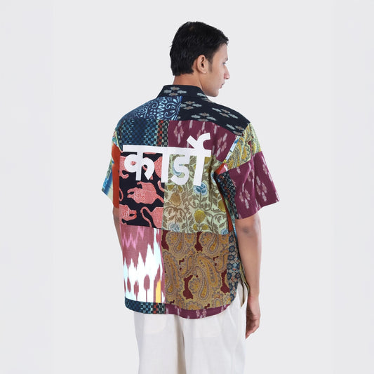 - Ronen Patchwork Short Sleeve Shirt