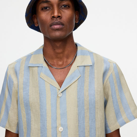 - Mist Strata Cuba Linen Shirt