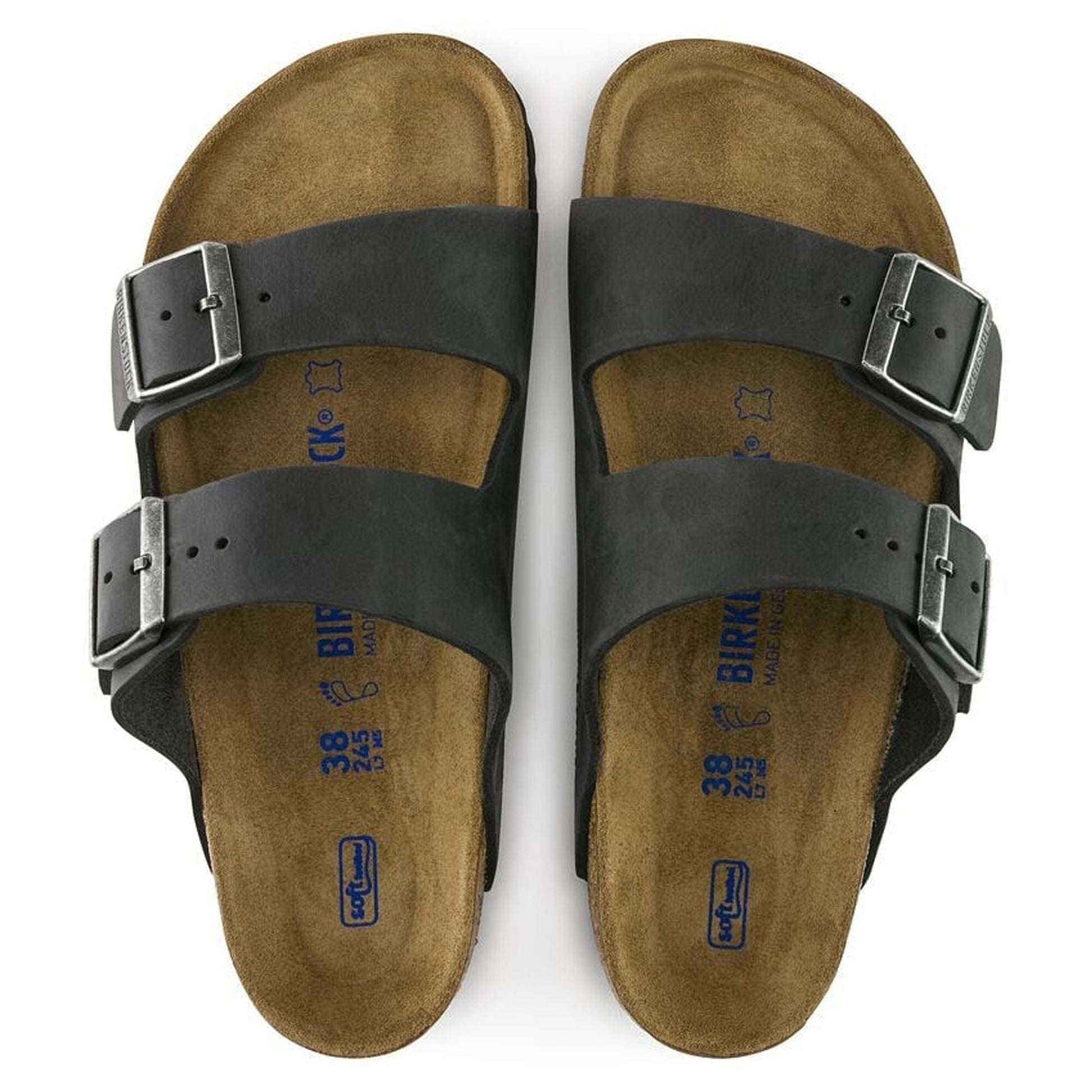 Birkenstock Arizona Soft Footbed Oiled Leather Sandals - Black
