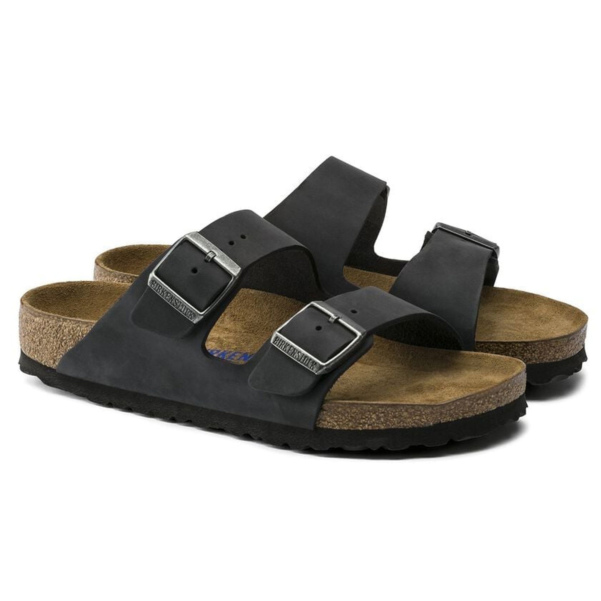 Birkenstock Arizona Soft Footbed Oiled Leather Sandals - Black