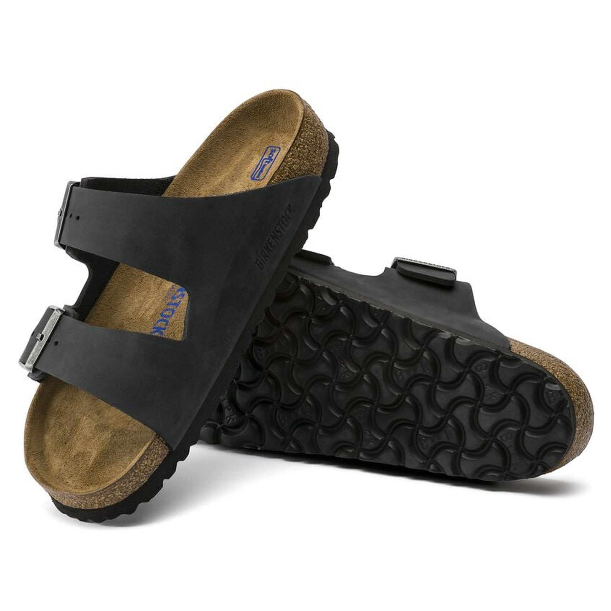 Birkenstock Arizona Soft Footbed Oiled Leather Sandals - Black