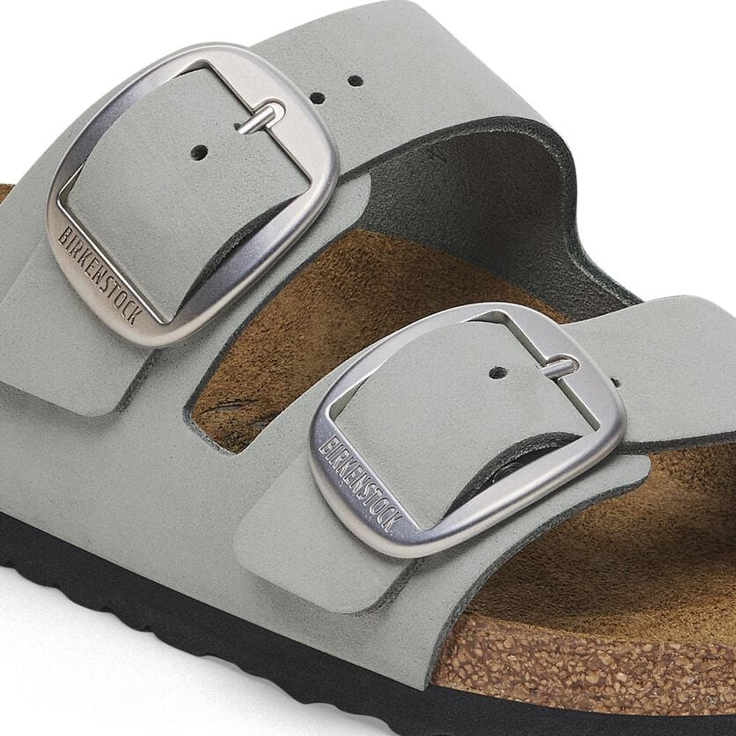 - Arizona Big Buckle Nubuck Leather Sandals - Pure Sage