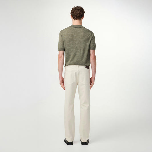 - Tony Classic Slim Fit Trousers - Ivory