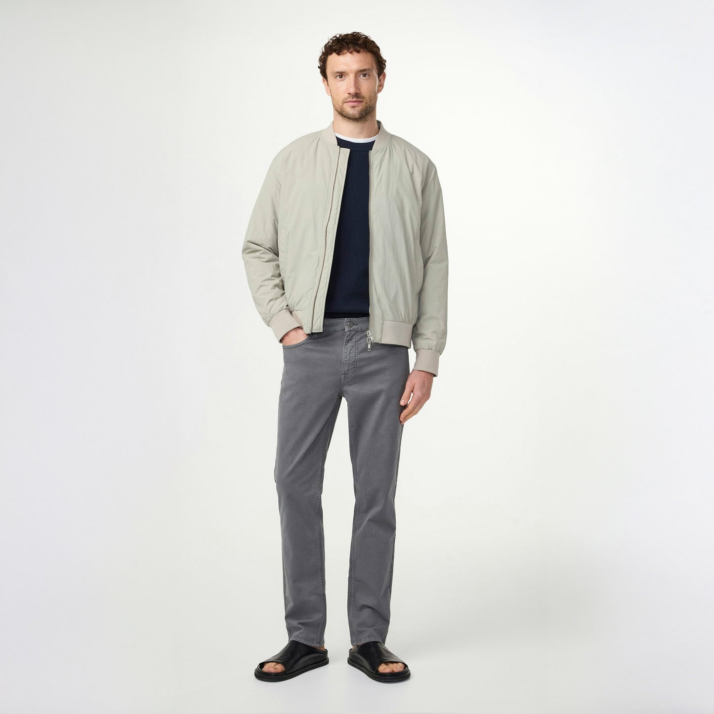 Tony Classic Slim Fit Trousers - Sable Grey